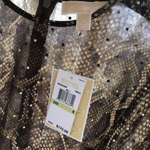 MICHAEL KORS- Olive and Brown Snakeskin Shirt